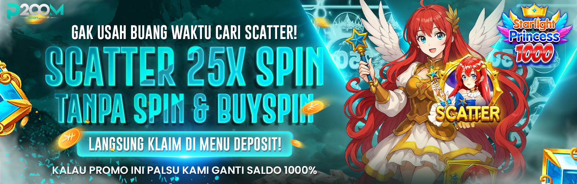 BONUS FREESPIN LANGSUNG "STARLIGHT PRINCESS X1000" P200M