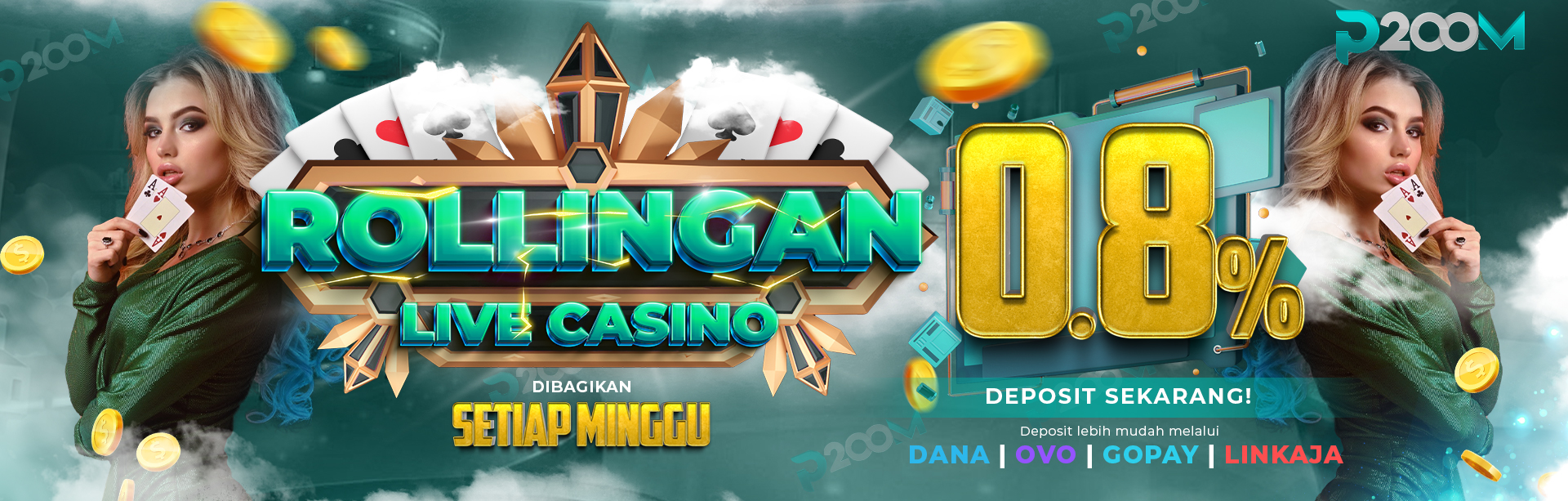  BONUS ROLLINGAN LIVE CASINO 0.8%